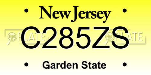 C285ZS New Jersey License Plate
