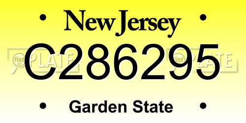 C286295 New Jersey License Plate