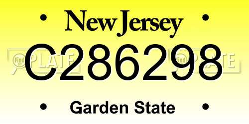 C286298 New Jersey License Plate