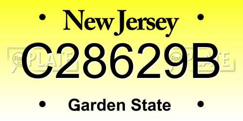 C28629B New Jersey License Plate