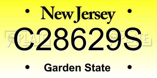 C28629S New Jersey License Plate