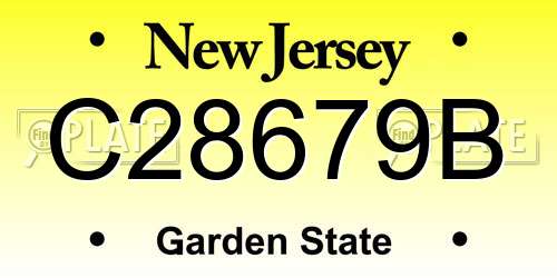 C28679B New Jersey License Plate