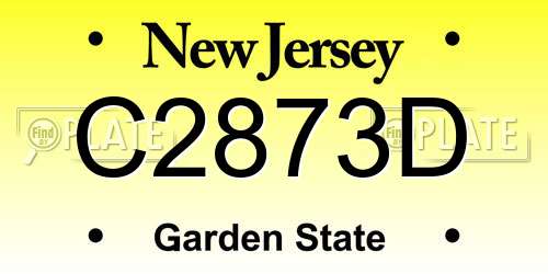 C2873D New Jersey License Plate