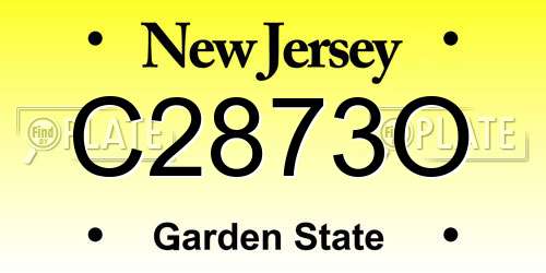 C2873O New Jersey License Plate