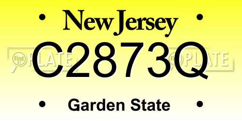 C2873Q New Jersey License Plate
