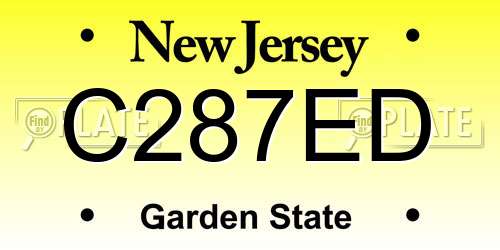 C287ED New Jersey License Plate