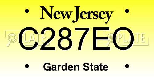 C287EO New Jersey License Plate