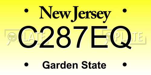 C287EQ New Jersey License Plate