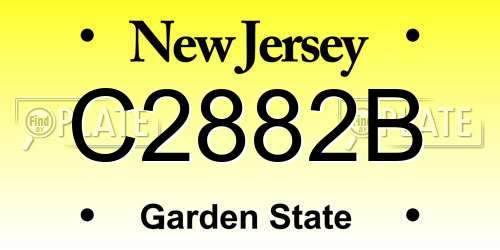C2882B New Jersey License Plate