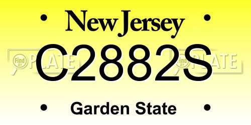 C2882S New Jersey License Plate