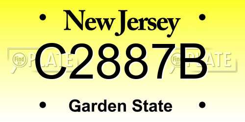C2887B New Jersey License Plate