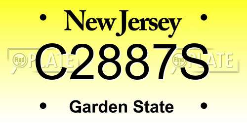 C2887S New Jersey License Plate