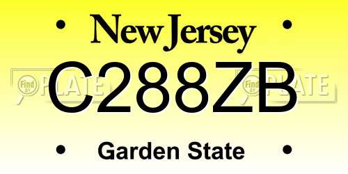 C288ZB New Jersey License Plate