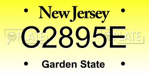 C2895E New Jersey License Plate