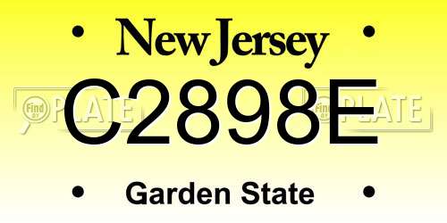 C2898E New Jersey License Plate
