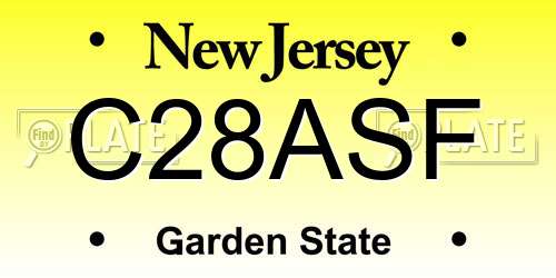 C28ASF New Jersey License Plate