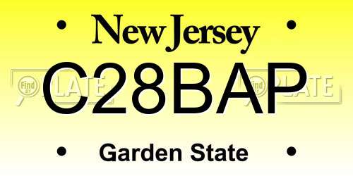 C28BAP New Jersey License Plate