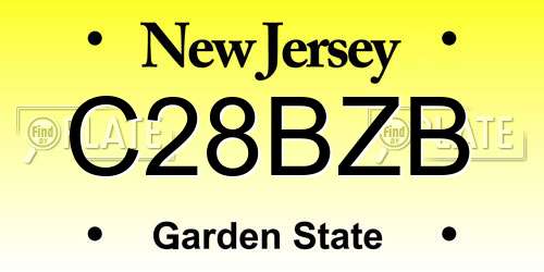 C28BZB New Jersey License Plate