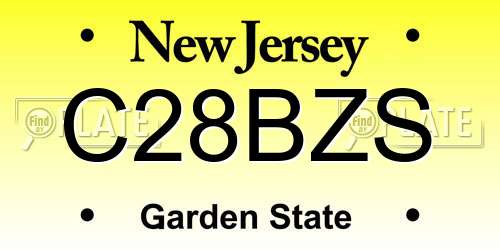 C28BZS New Jersey License Plate