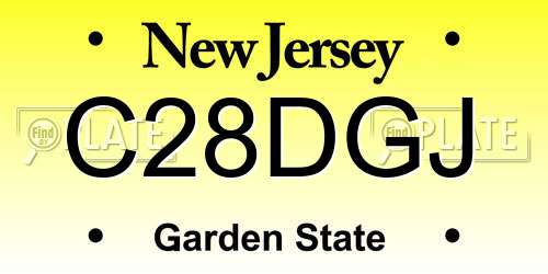 C28DGJ New Jersey License Plate