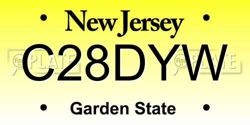 C28DYW New Jersey License Plate