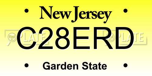 C28ERD New Jersey License Plate