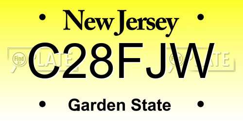 C28FJW New Jersey License Plate