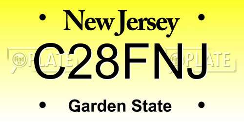 C28FNJ New Jersey License Plate