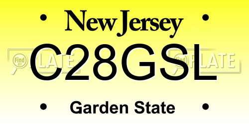 C28GSL New Jersey License Plate