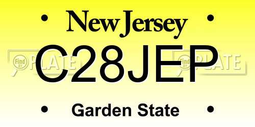 C28JEP New Jersey License Plate