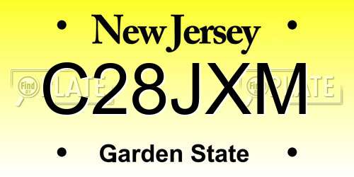 C28JXM New Jersey License Plate