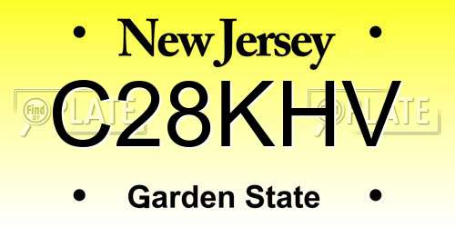 C28KHV New Jersey License Plate