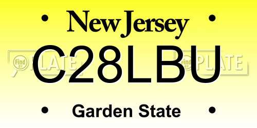 C28LBU New Jersey License Plate