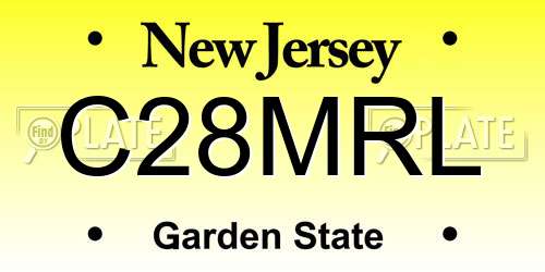C28MRL New Jersey License Plate