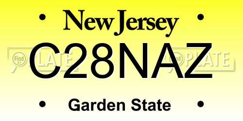 C28NAZ New Jersey License Plate