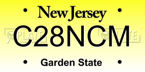 C28NCM New Jersey License Plate