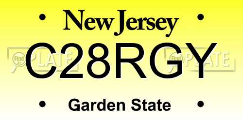 C28RGY New Jersey License Plate