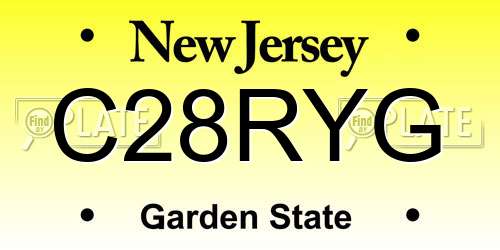 C28RYG New Jersey License Plate