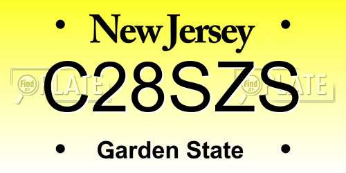 C28SZS New Jersey License Plate