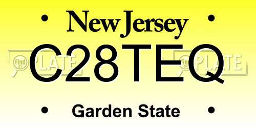 C28TEQ New Jersey License Plate