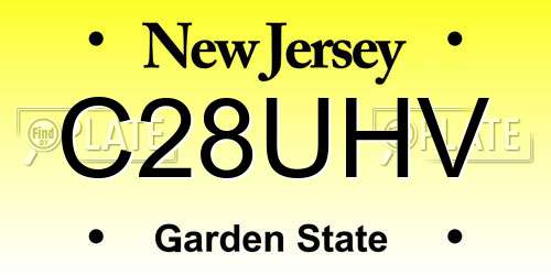 C28UHV New Jersey License Plate