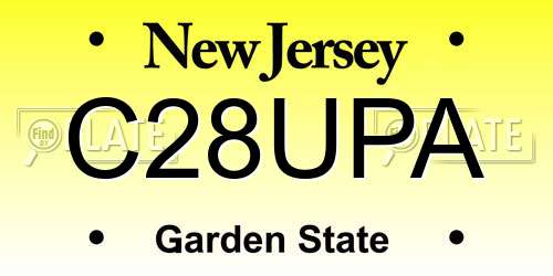 C28UPA New Jersey License Plate