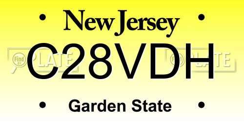 C28VDH New Jersey License Plate
