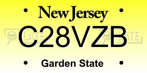 C28VZB New Jersey License Plate