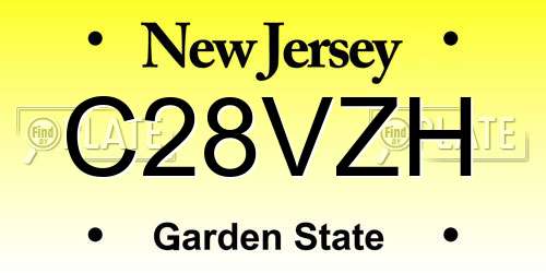 C28VZH New Jersey License Plate