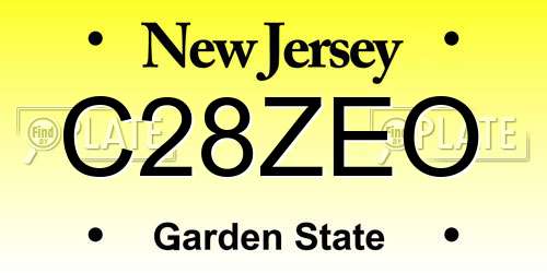 C28ZEO New Jersey License Plate