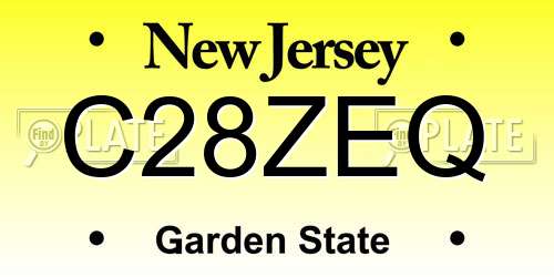 C28ZEQ New Jersey License Plate