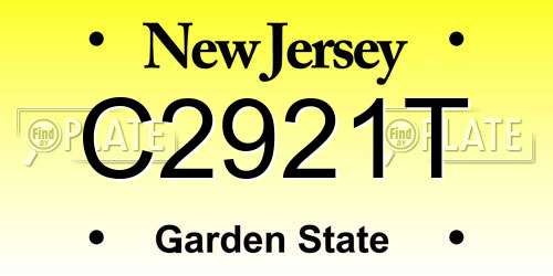 C2921T New Jersey License Plate