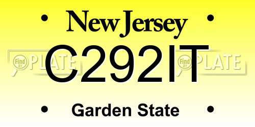 C292IT New Jersey License Plate