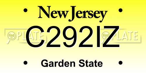 C292IZ New Jersey License Plate